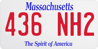 MA license plate 436NH2
