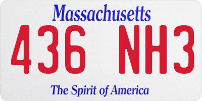 MA license plate 436NH3