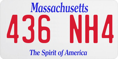 MA license plate 436NH4