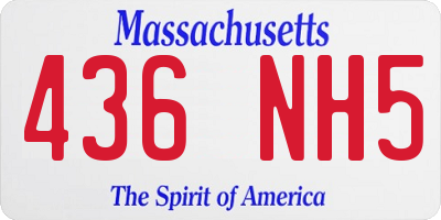 MA license plate 436NH5