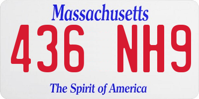 MA license plate 436NH9