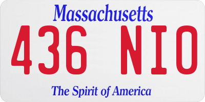 MA license plate 436NI0