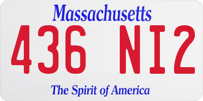 MA license plate 436NI2