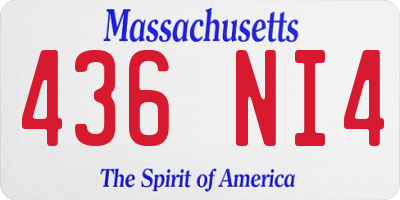 MA license plate 436NI4