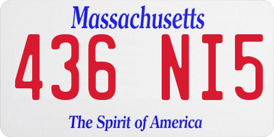 MA license plate 436NI5