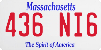 MA license plate 436NI6