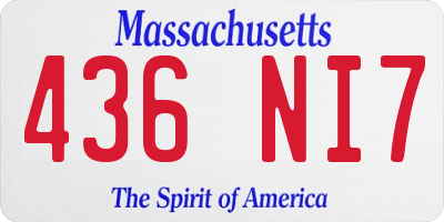 MA license plate 436NI7