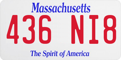 MA license plate 436NI8