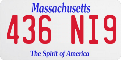 MA license plate 436NI9