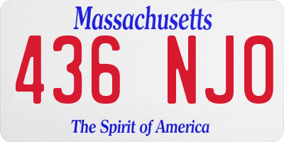 MA license plate 436NJ0