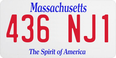 MA license plate 436NJ1