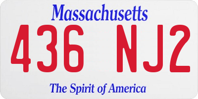 MA license plate 436NJ2