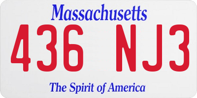 MA license plate 436NJ3