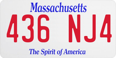 MA license plate 436NJ4