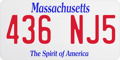 MA license plate 436NJ5