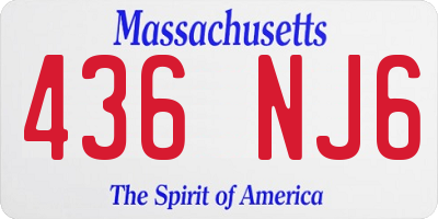 MA license plate 436NJ6