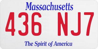 MA license plate 436NJ7