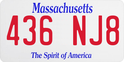 MA license plate 436NJ8