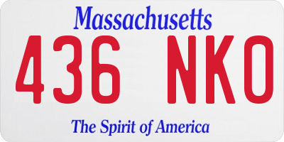 MA license plate 436NK0