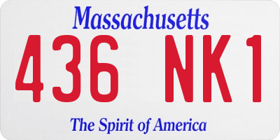 MA license plate 436NK1