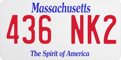 MA license plate 436NK2