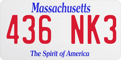 MA license plate 436NK3