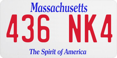 MA license plate 436NK4