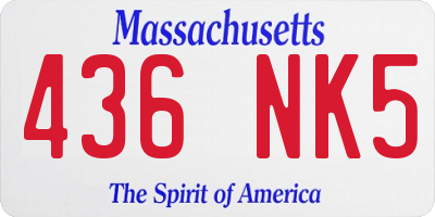 MA license plate 436NK5