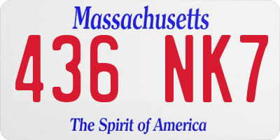 MA license plate 436NK7