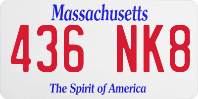 MA license plate 436NK8