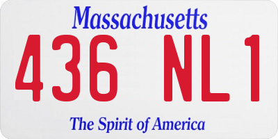 MA license plate 436NL1