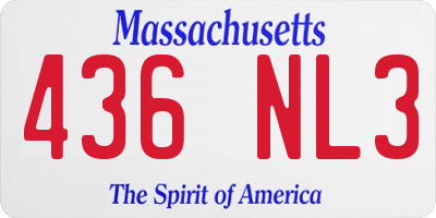 MA license plate 436NL3