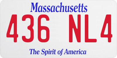 MA license plate 436NL4