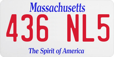 MA license plate 436NL5