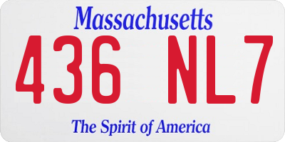 MA license plate 436NL7