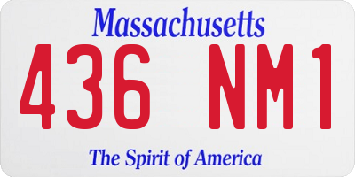 MA license plate 436NM1
