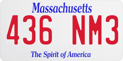 MA license plate 436NM3