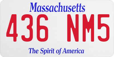 MA license plate 436NM5