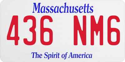 MA license plate 436NM6