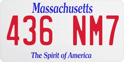 MA license plate 436NM7