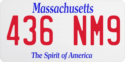 MA license plate 436NM9