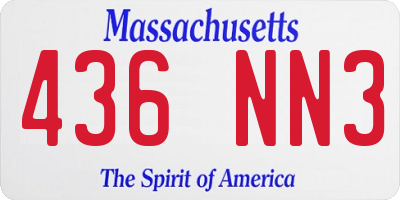MA license plate 436NN3