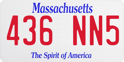 MA license plate 436NN5
