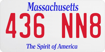 MA license plate 436NN8