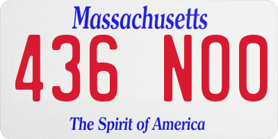MA license plate 436NO0