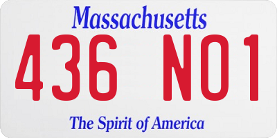 MA license plate 436NO1