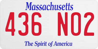 MA license plate 436NO2
