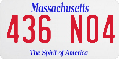MA license plate 436NO4