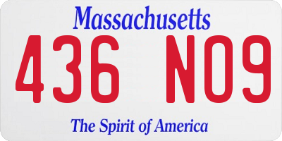 MA license plate 436NO9