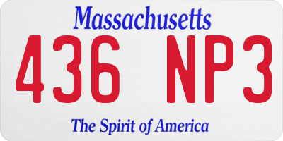 MA license plate 436NP3
